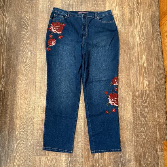 Gloria Vanderbilt Amanda Embroidered Jeans – Size 18 - Picture 1 of 16